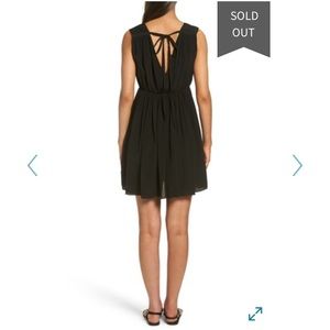 Madewell magnolia Tie Back Dress Black V Neck Sz S